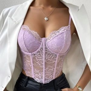 NWOT Lace Bustier Cami Top Lilac Purple